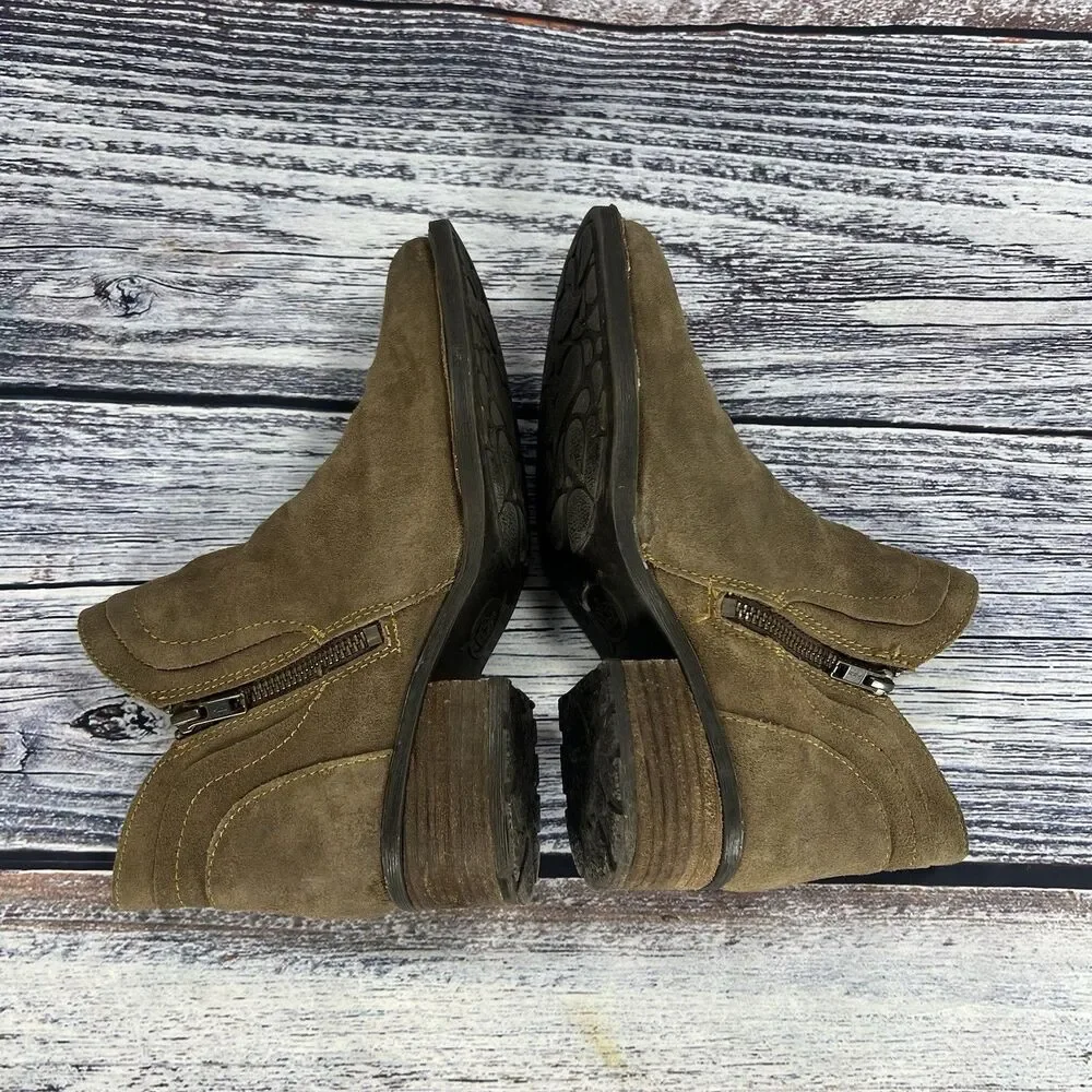 Born Malta II Brown Suede Ankle Boots Women’s Size 8.5